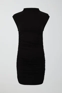Soft touch funnel neck dress - Schwarz - Dame - Gina Tricot