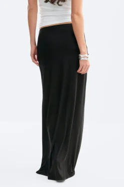 Soft touch maxi skirt - Schwarz - Dame - Gina Tricot