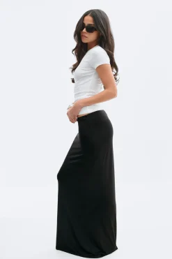 Soft touch maxi skirt - Schwarz - Dame - Gina Tricot