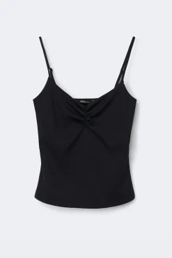 Soft yoga ruched singlet - Schwarz - Dame - Gina Tricot