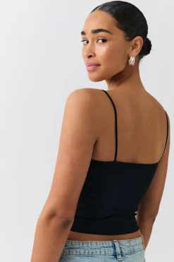 spaghetti strap singlet - Schwarz - Dame - Gina Tricot