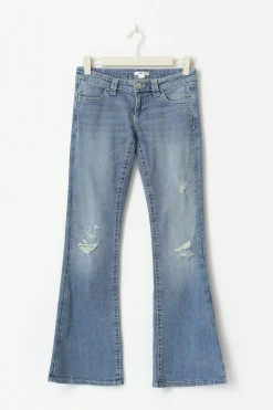 Sparkle low flare jeans - Blau - Gina Tricot