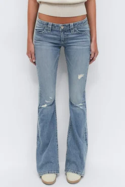 14+ sparkle low flare jeans - Blau - Gina Tricot