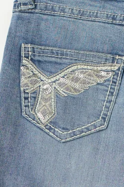14+ sparkle low flare jeans - Blau - Gina Tricot