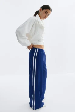Sporty wide trousers - Blau - Dame - Gina Tricot