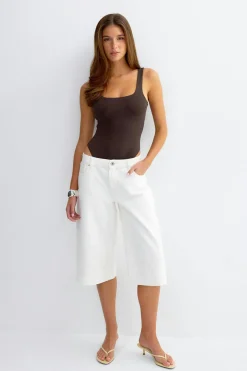 Square neck body - Braun - Dame - Gina Tricot