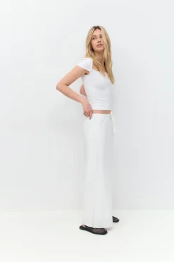 Square neck top - Weiß - Dame - Gina Tricot