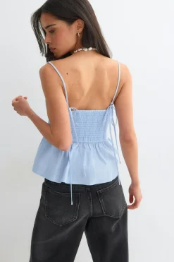 Strap top - Blau - Dame - Gina Tricot