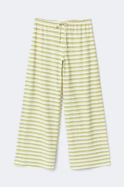 Striped soft trousers - Grün - Dame - Gina Tricot