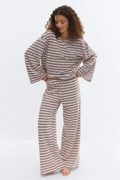 Striped soft trousers - Lila - Dame - Gina Tricot