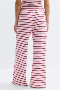 Striped soft trousers - Weiß - Dame - Gina Tricot