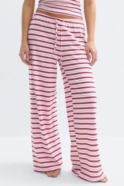Striped soft trousers - Weiß - Dame - Gina Tricot