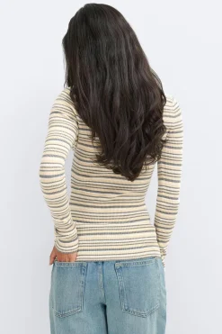 Stripe knitted top - Gelb - Dame - Gina Tricot