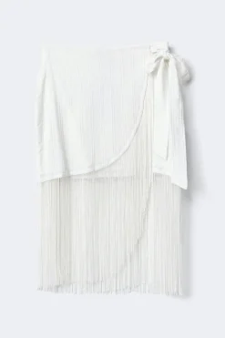 Structured skirt - Weiß - Dame - Gina Tricot