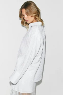Structure shirt - Weiß - Dame - Gina Tricot