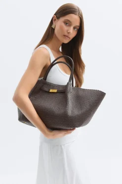 Structure strap tote bag - Braun - Dame - Gina Tricot