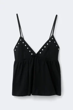 Studs singlet - Schwarz - Dame - Gina Tricot