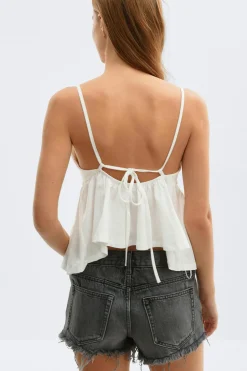Studs singlet - Weiß - Dame - Gina Tricot