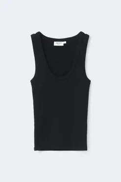 Super stretch scoop neck tank - Schwarz - Dame - Gina Tricot