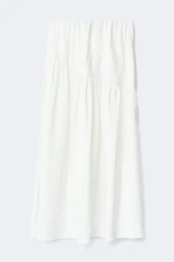 Tall dropped waist skirt - Weiß - Dame - Gina Tricot