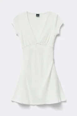 Textured mini dress - Weiß - Dame - Gina Tricot
