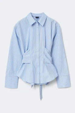 Tie blouse - Blau - Dame - Gina Tricot