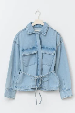 Tie denim shirt - Blau - Dame - Gina Tricot