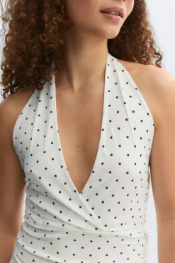 Tie detail halterneck top - Weiß - Dame - Gina Tricot