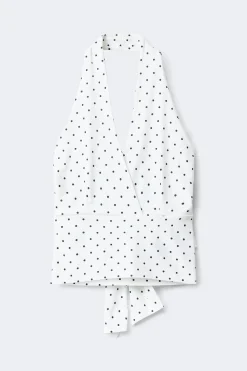 Tie detail halterneck top - Weiß - Dame - Gina Tricot