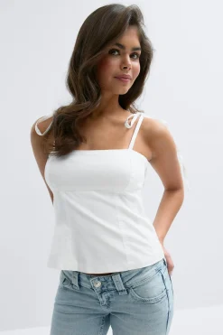 14+ tie singlet - Weiß - Gina Tricot