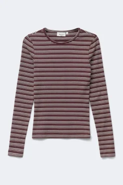 Tight fit long sleeve top - Rot - Dame - Gina Tricot