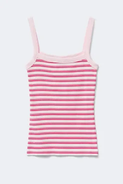 Tight fit rib singlet - Rosa - Dame - Gina Tricot