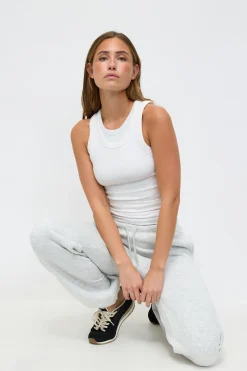 Tight fit rib tank - Weiß - Dame - Gina Tricot