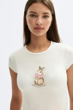 Tight loungewear top - Weiß - Dame - Gina Tricot