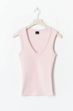 Tight v-neck rib tank - Rosa - Dame - Gina Tricot