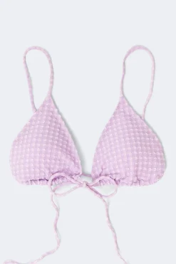 Triangle front tie bikini top - Lila - Dame - Gina Tricot