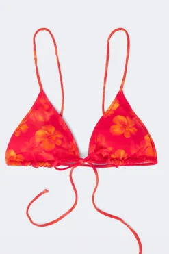 Triangle front tie bikini top - Rot - Dame - Gina Tricot