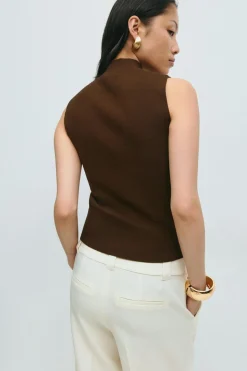 Turtleneck knitted top - Braun - Dame - Gina Tricot