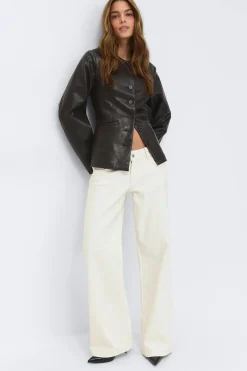 Ultra low wide jeans - Weiß - Dame - Gina Tricot