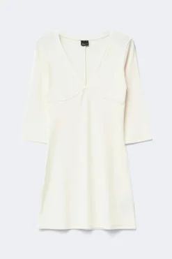 V-neck dress - Weiß - Dame - Gina Tricot