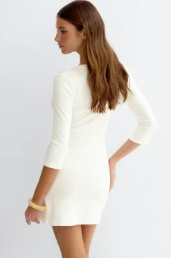 V-neck dress - Weiß - Dame - Gina Tricot