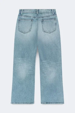 Waist flip wide jeans - Blau - Dame - Gina Tricot