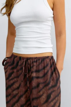 Wide chiffon trousers - Braun - Dame - Gina Tricot