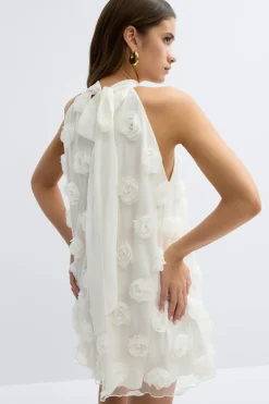 Wide halterneck mini dress - Weiß - Dame - Gina Tricot