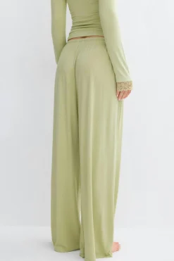 Wide loungewear trousers - Grün - Dame - Gina Tricot