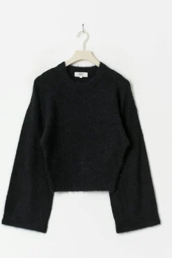 Wide sleeve knitted sweater - Blau - Dame - Gina Tricot