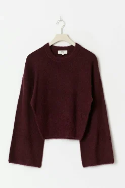 Wide sleeve knitted sweater - Rot - Dame - Gina Tricot