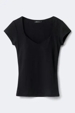 Wow built-in bra top - Schwarz - Dame - Gina Tricot