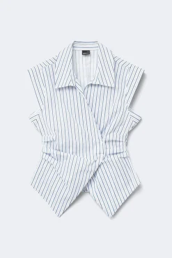 Wrap shirt - Blau - Dame - Gina Tricot