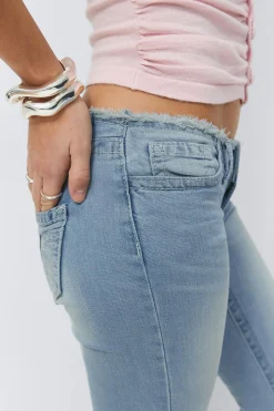 14+ x-tra low cut off jeans - Blau - Gina Tricot
